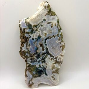 Natural Moss Agate Druzy Slab 6”